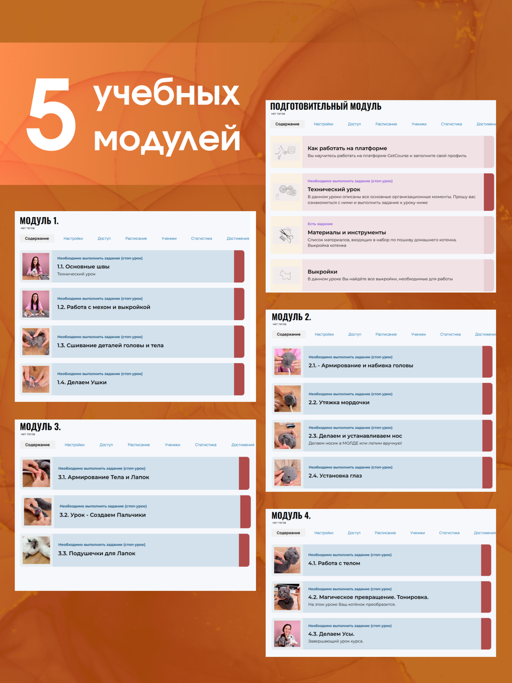 МК с набором для шитья "Реалистичный рыжий котенок"