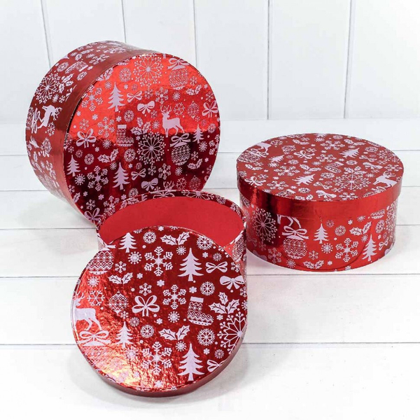 
          Коробка 25.5 х 11.5 см Набор 3 шт "Новогодняя" (Красный)