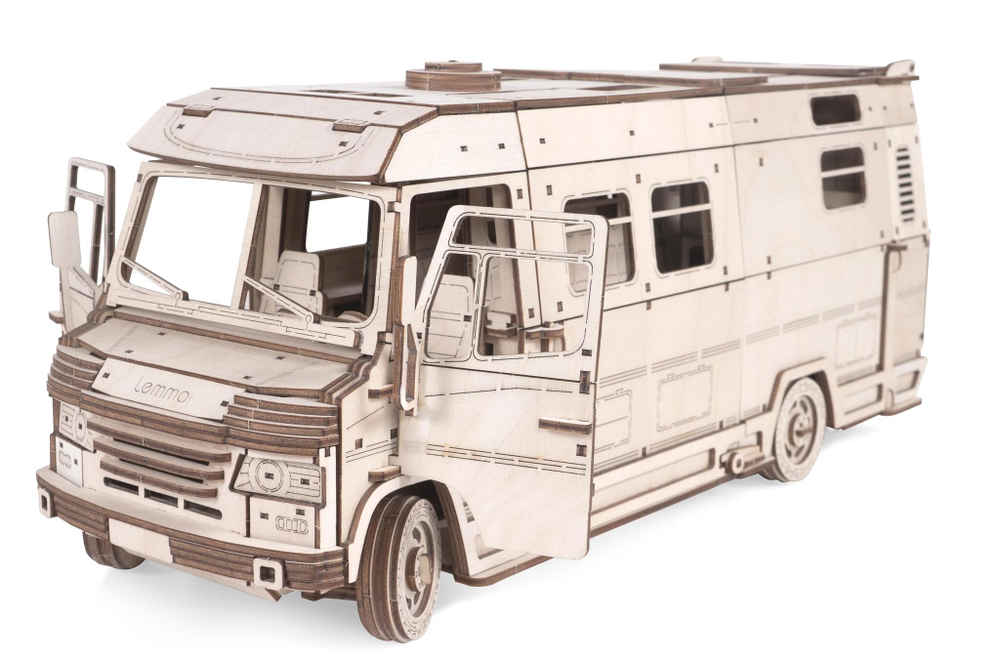 Конструктор 3D деревянный Lemmo Пикник (Домик для кукол на колесах)