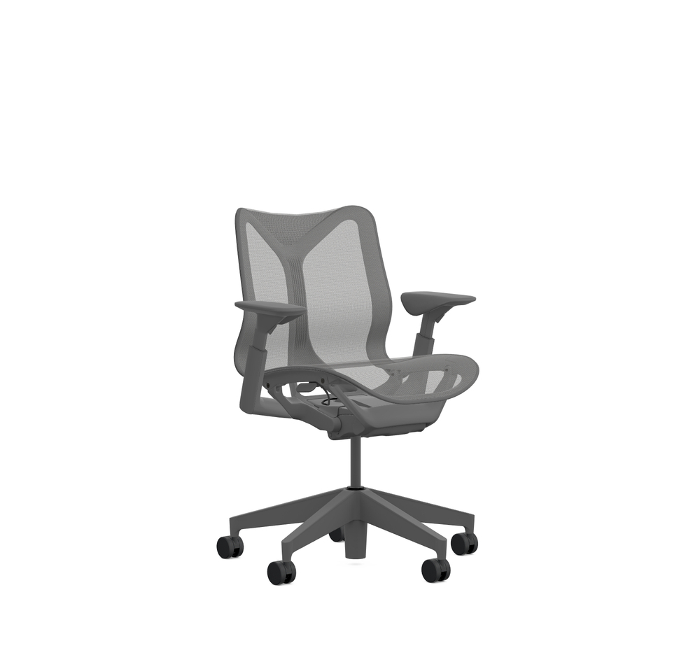 Кресло Herman Miller Cosm, низкая спинка, цвет Carbon, регулируемые подлокотники