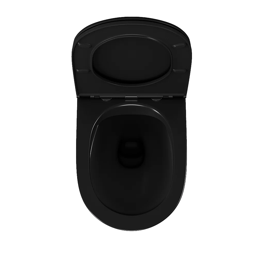 Унитаз подвесной D&K Matrix DT1396025 черный матовый, безободковый, с крышкой микролифт