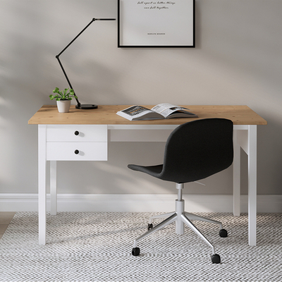 Письменный стол ВУХТЫМ (АРКЕЛЬСТОРП), 140x70, белый/светло-коричневый