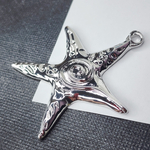 Подвеска, морская звезда, крупная, родий, р-р 63мм, штучно