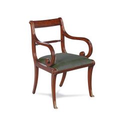 Кресло "Регентство" с зелёной кожей