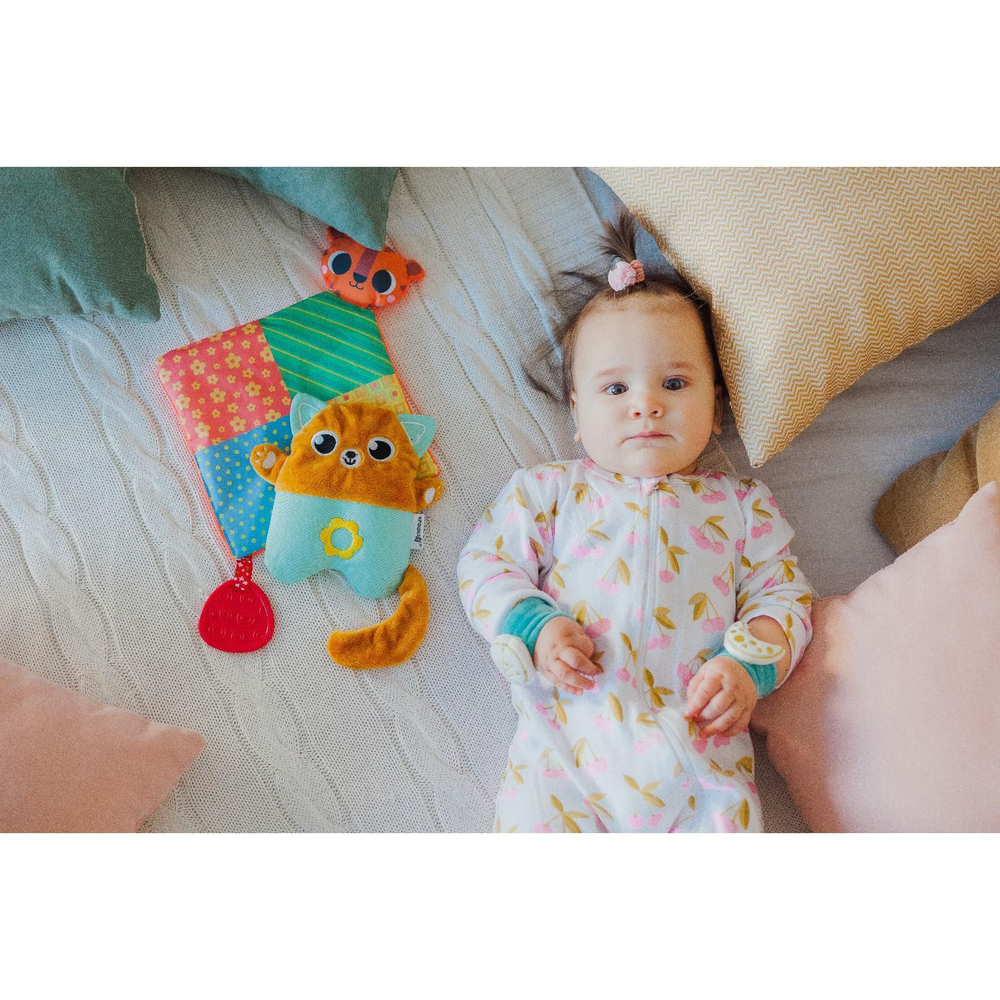 5358989 Погремушка - прорезыватель «Тигра» платочек - шуршалка с прорезывателем