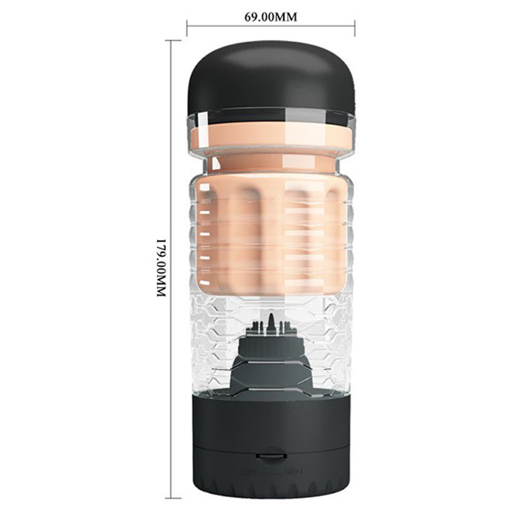 Вибромастурбатор-вагина 17,9см в черной колбе Pretty Love Emily BM-00900T65