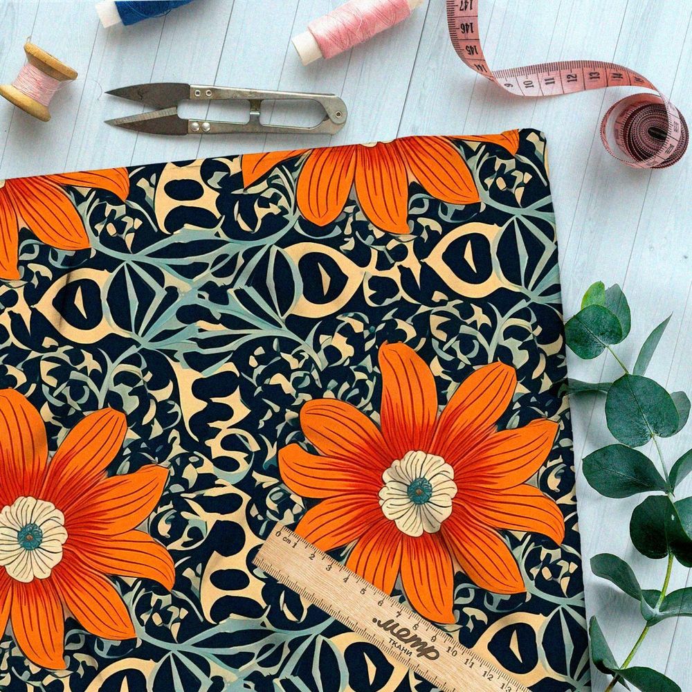 Ткань премиум Оксфорд 600D флоральное расцветание