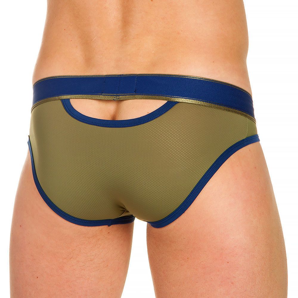 Трусы мужские слипы хаки с вырезом сзади AussieBum