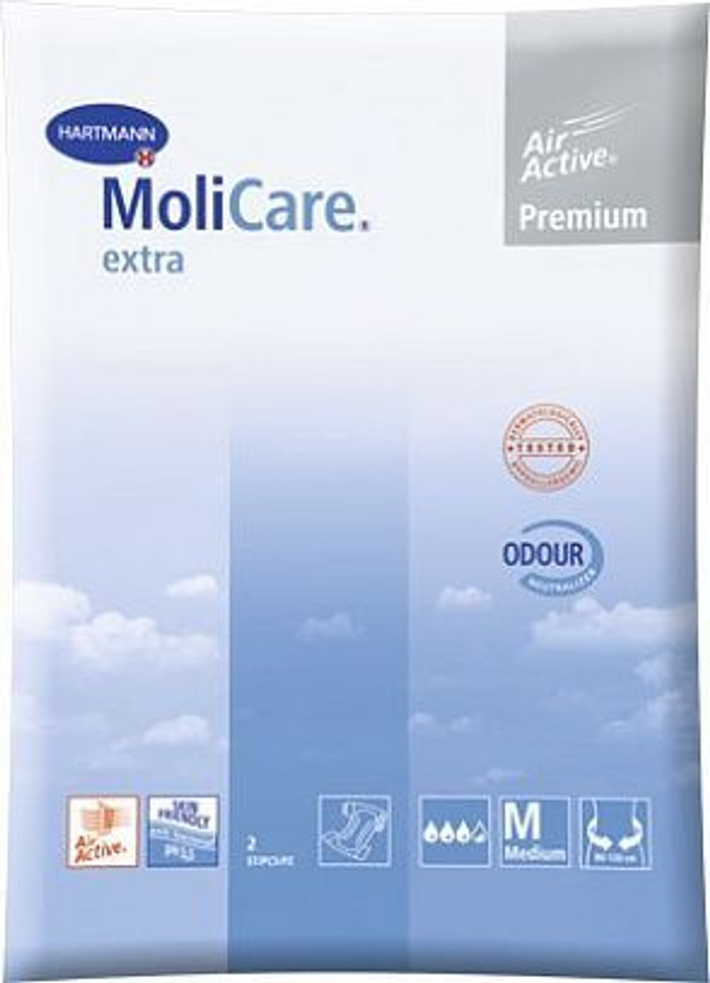 MoliCare Premium extra soft - Моликар Премиум экстра софт - Воздухопроницаемые подгузники: разм. M  2 шт