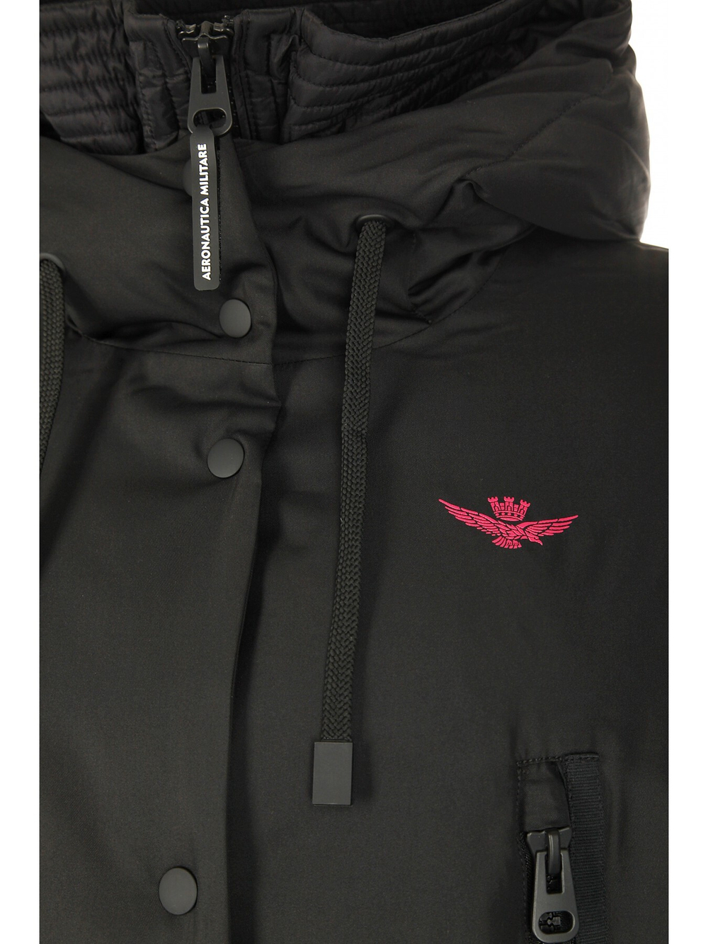 Парка жен. AERONAUTICA 2127 черный лого красным
