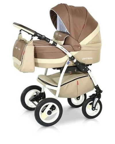 Детская коляска Verdi Optima 3 в 1 (Коричневый/бежевый)