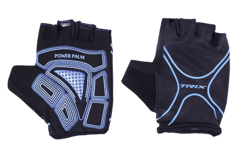 Перчатки TRIX мужские M короткие пальцы гелевые сине-черные