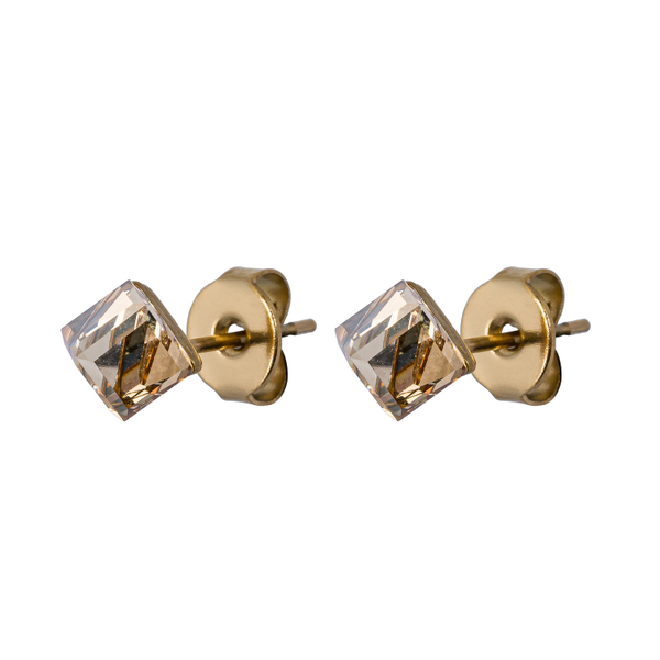 Серьги пусеты Fiore Luna Crystal Champagne SWE0127/1 CH G