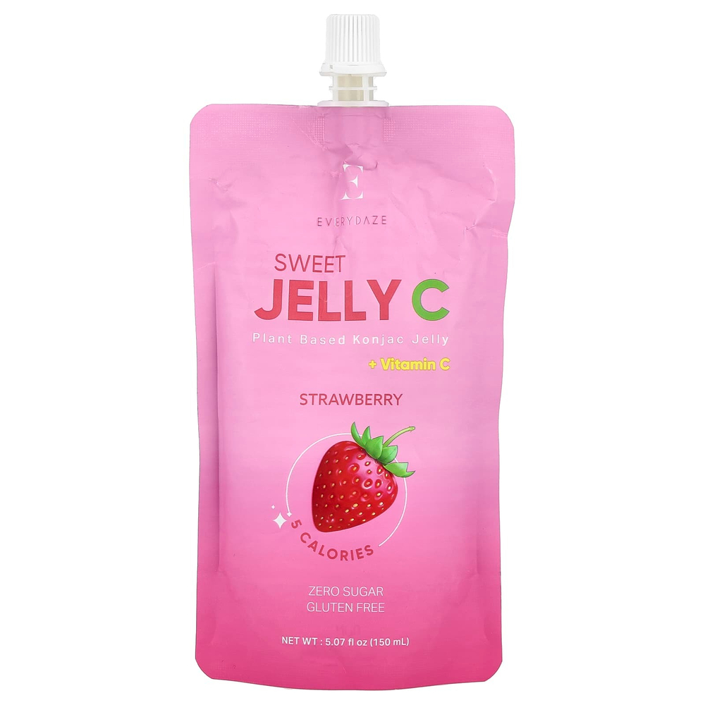 Everydaze, Sweet Jelly C, желейный напиток из конжака на растительной основе, клубника, 150 мл (5,02 жидк. унц.)