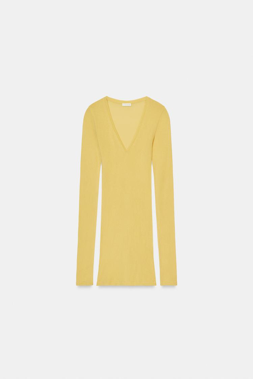 ZARA ФУТБОЛКА SUPIMA® С ДЛИННЫМИ РУКАВАМИ, ЖЕЛТЫЙ