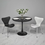 Комплект из 4-х стульев Seven Style чёрный с хромированными ножками