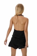 LINEN BLACK SHORTS ESME