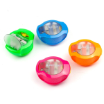 Точилка пластиковая Alingar, 2 отверстия, контейнер, ассорти, картонная упаковка(24шт)