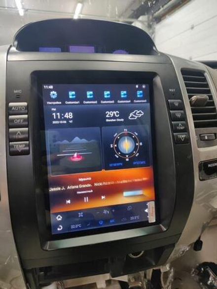 Автомагнитола Тесла стиль для Toyota Land Cruiser Prado FJ 120, Lexus GX 470 2003-2009  (авто с низкими опциями)
