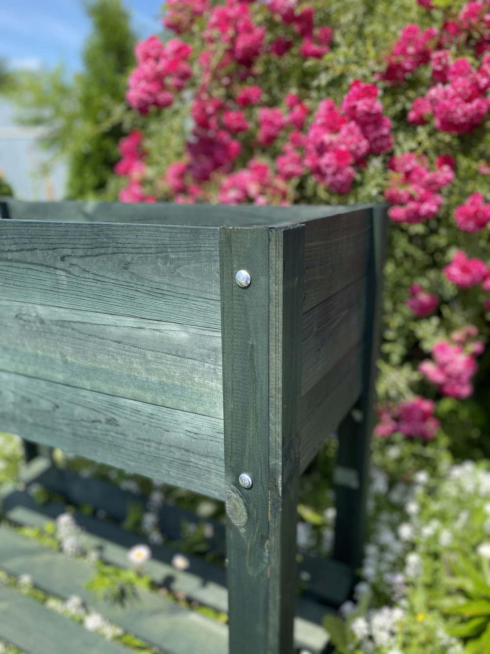 Горшок для цветов, кашпо для растений и для рассады деревянный с полкой для хранения для дома и улицы