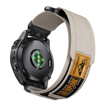 Нейлоновый ремешок 26 мм для Garmin (циферблат 51мм) QuickFit на липучке (Белый жемчуг)