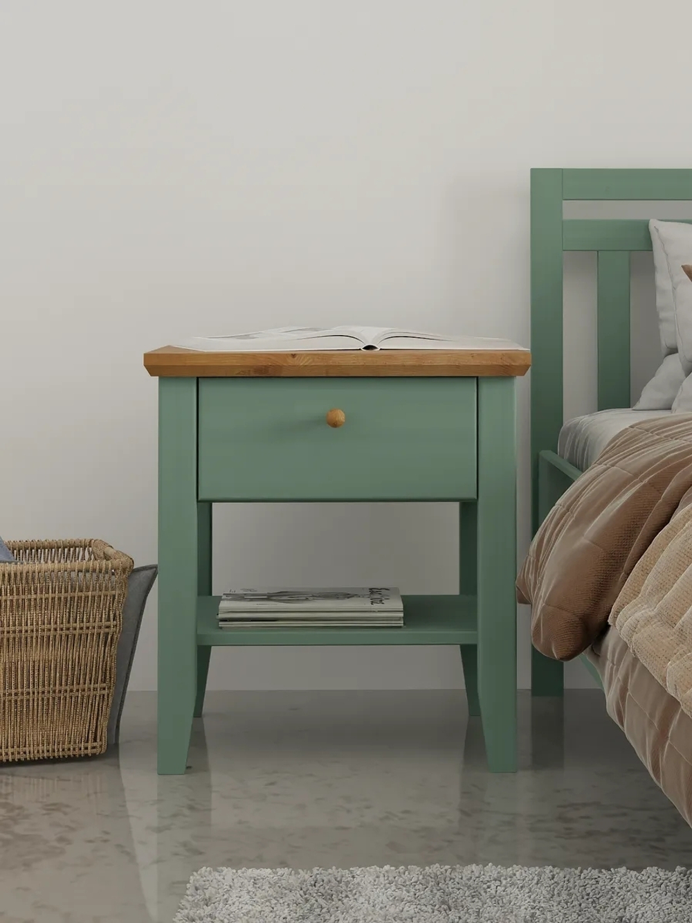 Прикроватная тумба Саргас из натурального дерева