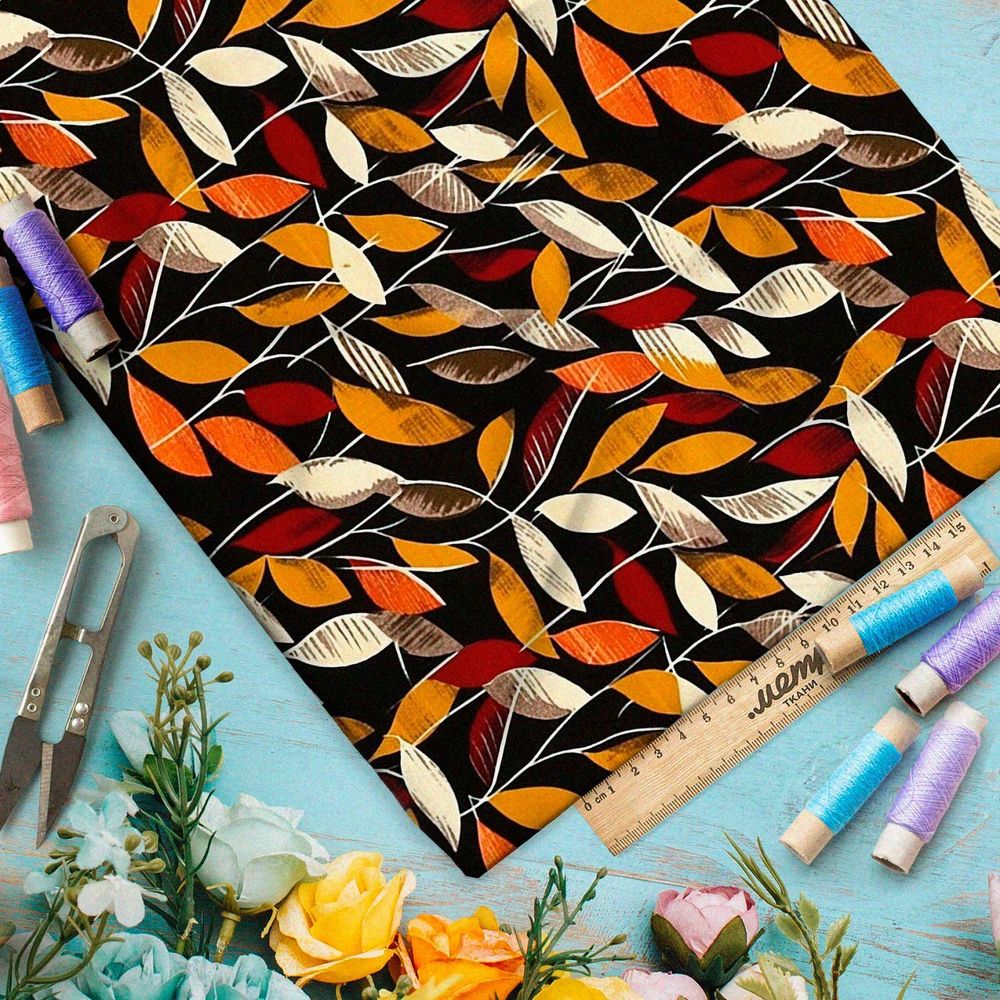 Ткань премиум шифон закатный всплеск