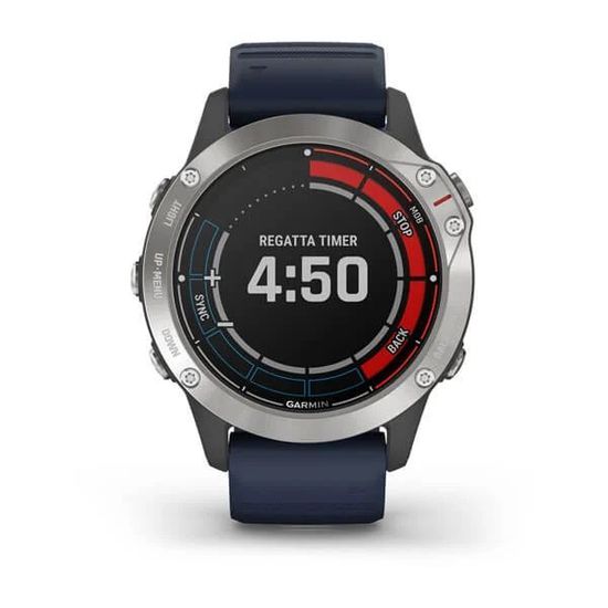 Спортивные смарт часы Garmin Quatix 6 с синим ремешком 010-02158-91