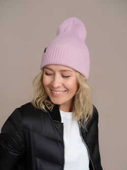 Шапка вязаная весенняя/осенняя МУЛА (Пудра)