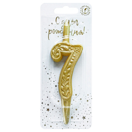 Свеча тортовая цифра "Золото" 7