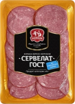 Сервелат Ромкор нарезка варено-копченая 90г