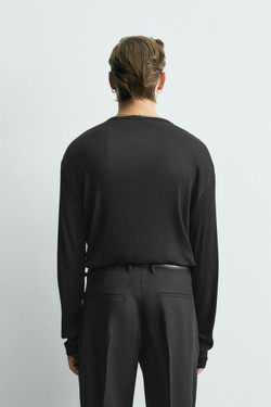 ZARA ЛЕГКАЯ ФУТБОЛКА, ЧЕРНЫЙ