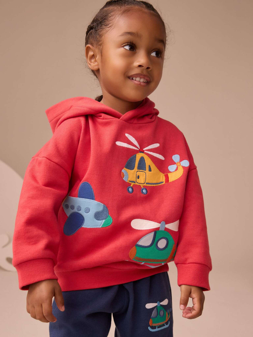 Толстовка с капюшоном и джоггеры в комплекте для малышей Next F60-093, Красный, Синий