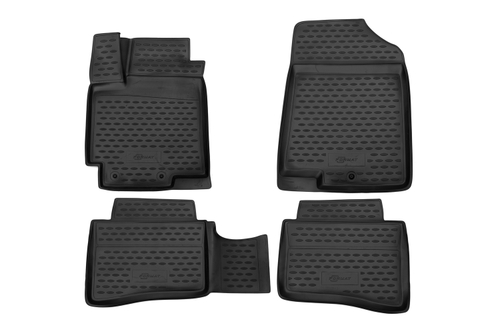 Коврики в салон для KIA Rio (UB), 2011-2014, 2014-2016, 4 шт (Повышенная устойчивость, повышенная износостойкость) FORMAT.3D.25.38.210H