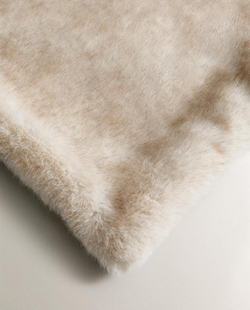 Zara Home - Двухстороннее Меховой плед, песочный, 140x190 см