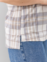 Блузка БЛ-131/клеткабеж-серебро