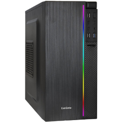 Корпус для компьютера Exegate EX287886RUS Корпус Minitower ExeGate mEVO-9302-RGB-700W-12 (mATX,700NPX 12см,2USB+USB3.0, HD аудио,черн / RGB)