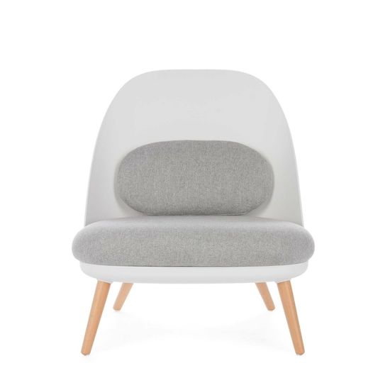 Кресло Colmar белое и серая ткань 