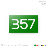 Номер на дверь 357, табличка на дверь для офиса, квартиры, кабинета, аудитории, склада, зеленая 120х70 мм, Айдентика Технолоджи