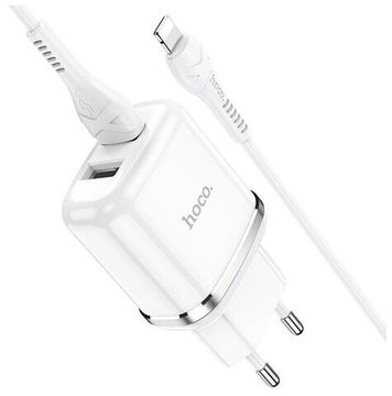 Сетевое зарядное устройство N4 USB на Lightning + 2 USB 2.4A HOCO черное