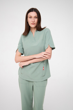 Топ медицинский женский Ньюлук, шалфей ОЛД