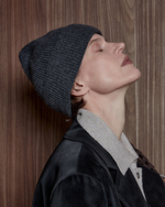 Шапка из смесового кашемира темно-серый