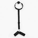 Черный кляп-шар с фиксацией рук за спиной (Цвет: черный)