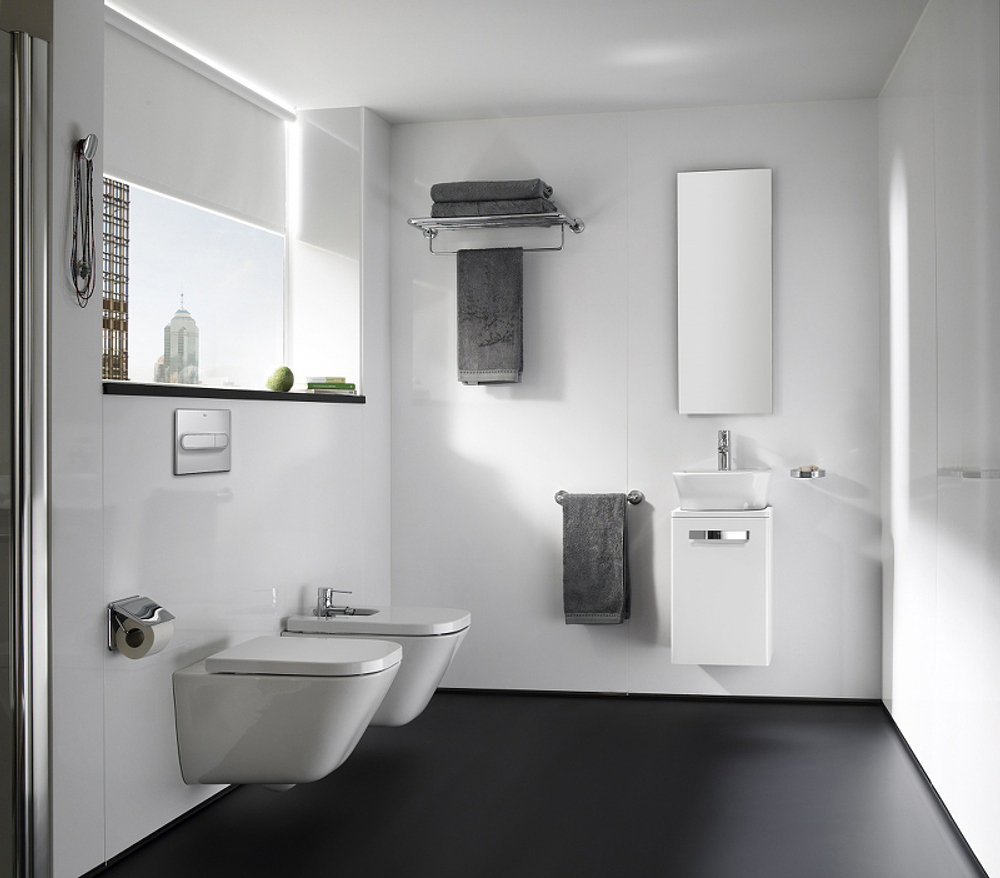 Комплект унитаза с инсталляцией Roca The Gap 893104100 с сиденьем Микролифт и клавишей смыва Хром