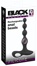 Черная анальная цепочка с вибрацией Rechargeable Anal Beads - 20 см. (Цвет: черный)