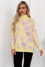 Джемпер (желтый/принт) Б11-256/3 Nikol (Акция)