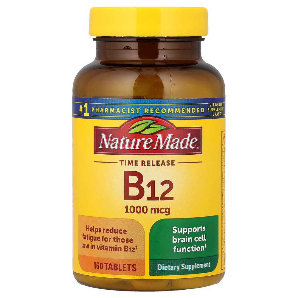 Nature Made, витамин B12, медленное высвобождение, 160 таблеток