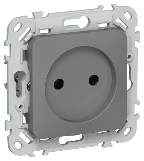 FLITE Розетка без заземления без защитных шторок безвинтовое крепление 10А РС01-1-ФлМА мокрый асфальт IEK