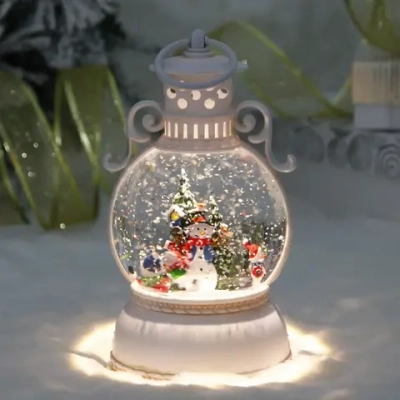 Сувенир с подсветкой «Волшебная лампа» 10,5*10,5*20 см, мелодия, подсветка, эффект снегопада (работает от 3*АА, USB)