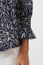 22988 Блузка женская (синий принт)